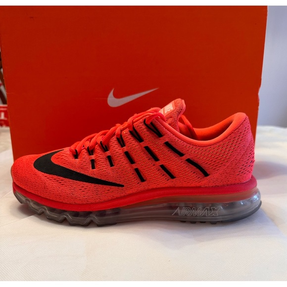 MEN’S NIKE AIR MAX 2016 in a BRIGHT CRIMSON /BLCK-UNVRSTY RD Size 7.5 - Picture 1 of 11